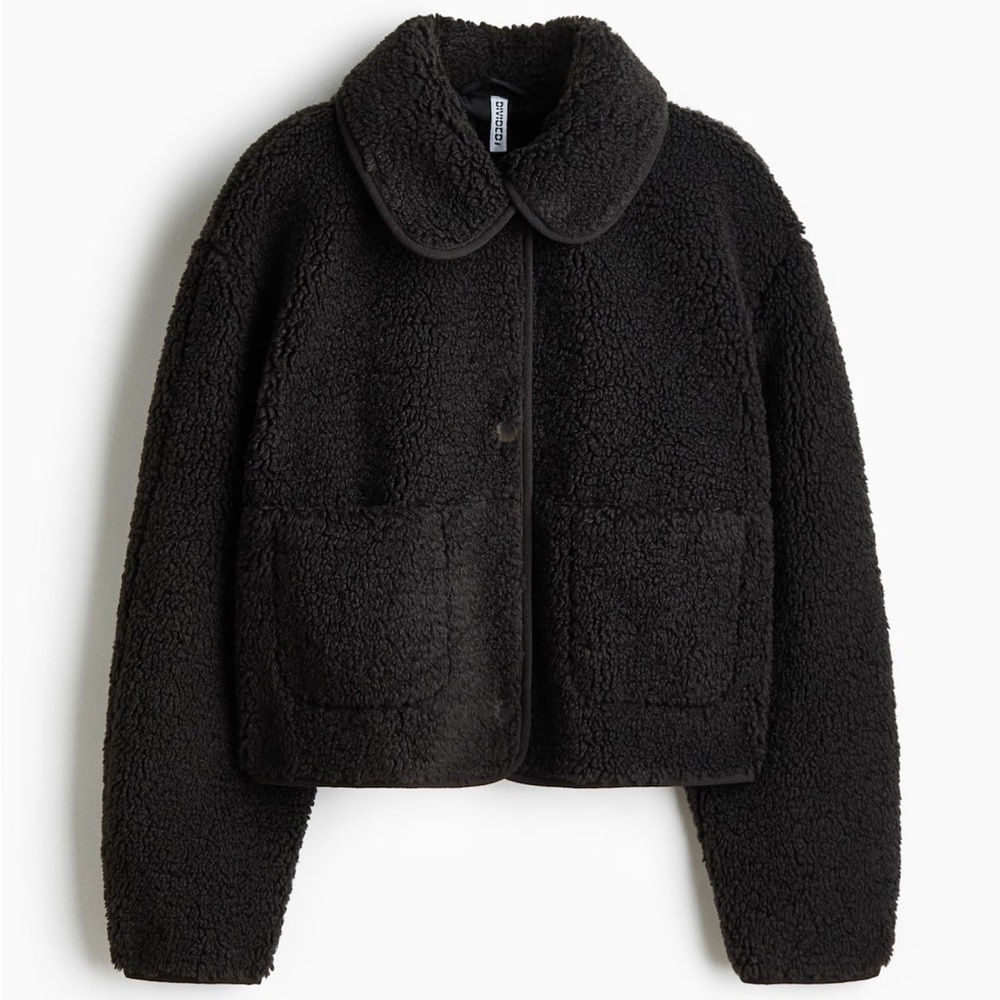 H&M TEDDY FLEECE JACKET WITH COLLAR NEVER WORN